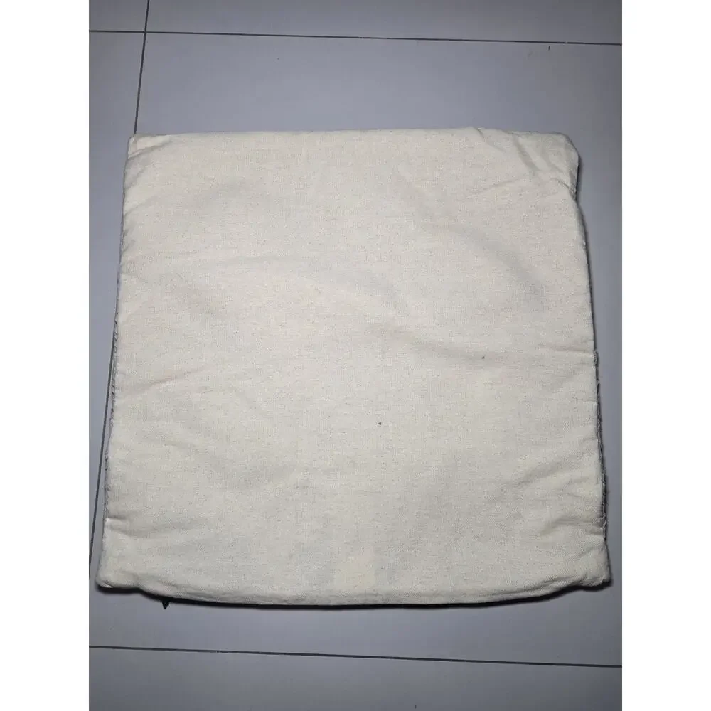 CB2 Flow Leather Throw Pillow Oak 18x18in